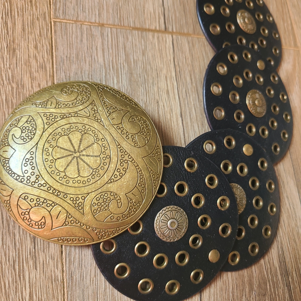 Womens Chunky Boho Circle Medallian Belt - Picture 3 of 5